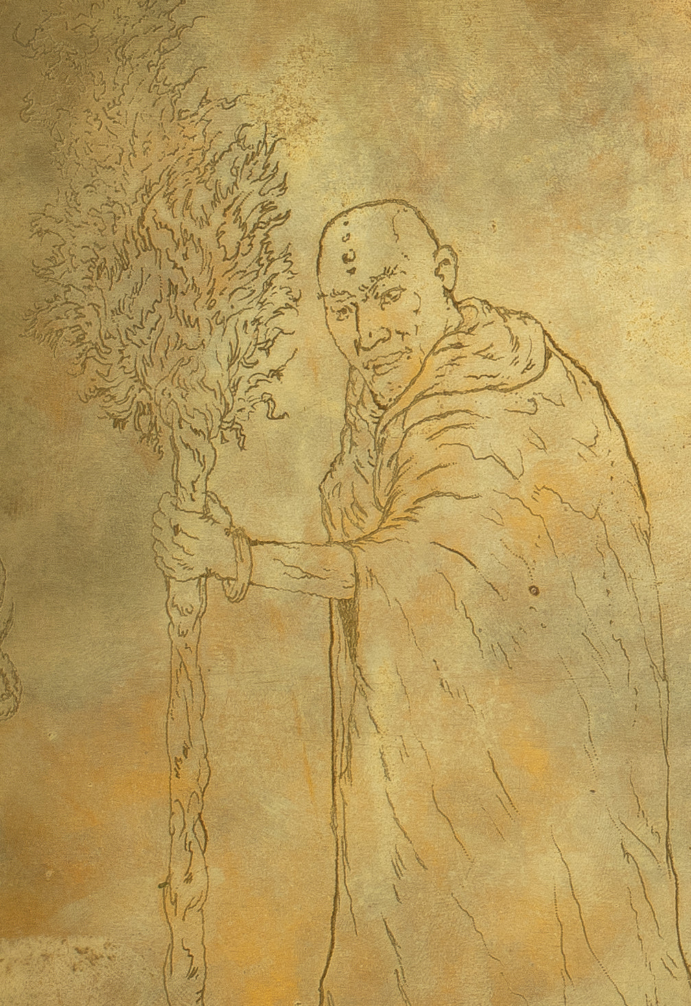 Sahej Rahal, Athiti Codex I, drawing engraved on brass plate