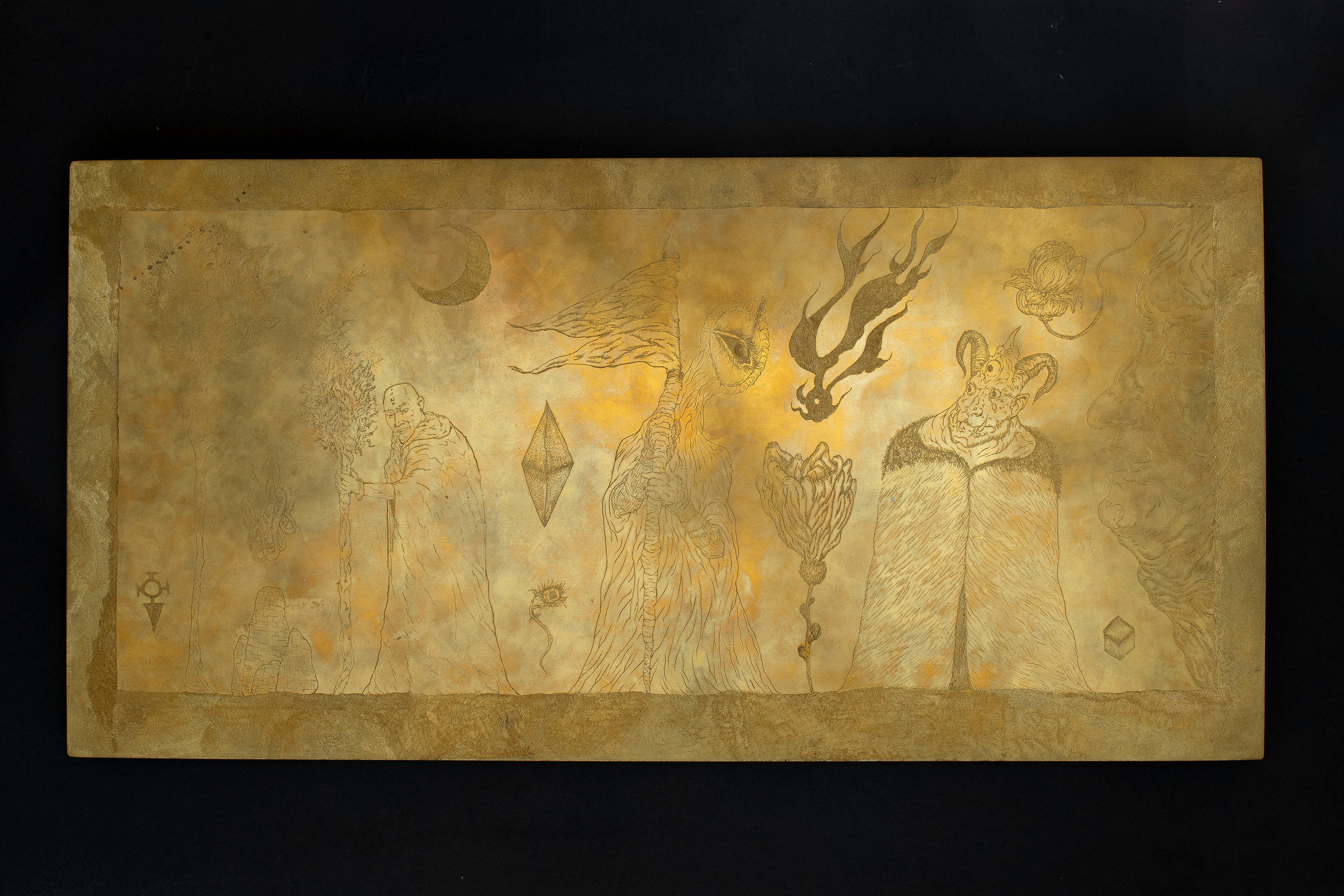Sahej Rahal, Athiti Codex I, drawing engraved on brass plate