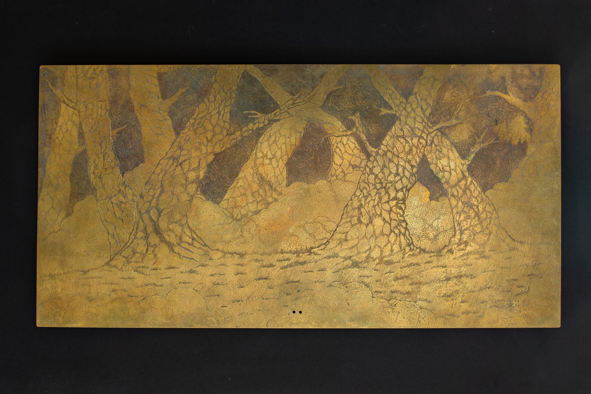 Sahej Rahal, Atithi Codex II, drawing engraved on brass plate