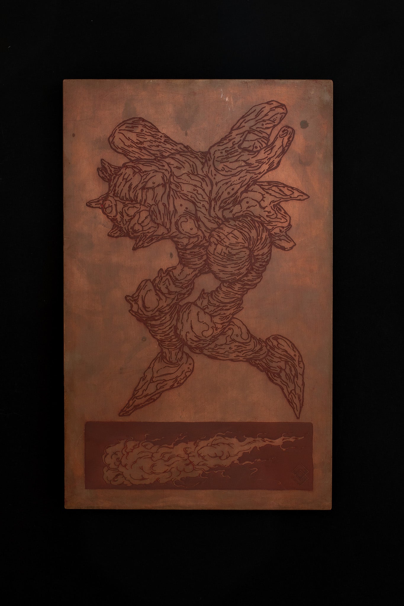 Sahej Rahal, Atithi Codex V, drawing engraved on copper plate