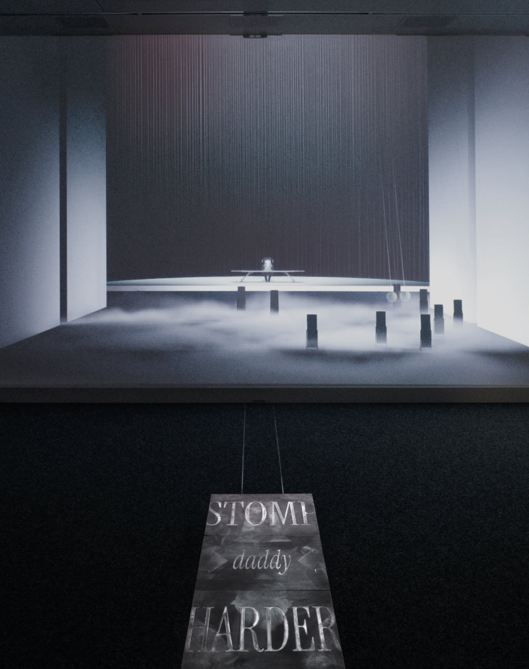 Vincent Moulinet, daddy loves you too., installation and real-time simulation